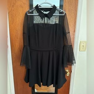 Black batwing sleeve gothic dress